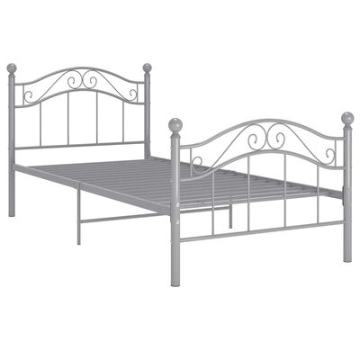 vidaXL Bed Frame without Mattress Grey Metal 90x200 cm