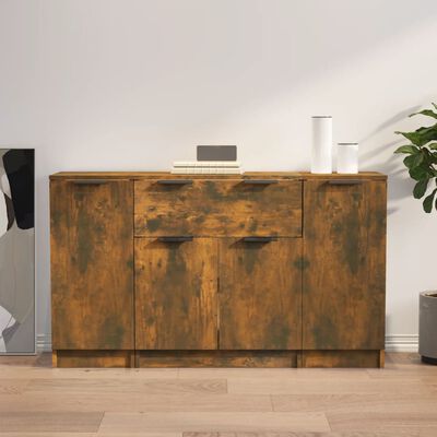 vidaXL Sideboards 3 pcs Smoked Oak Engineered Wood