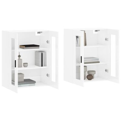 vidaXL Wall Mounted Cabinets 2 pcs High Gloss White Engineered Wood