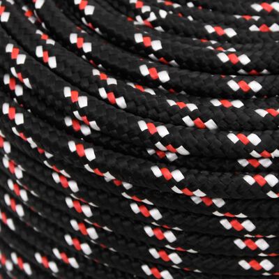 vidaXL Boat Rope Black 8 mm 250 m Polypropylene