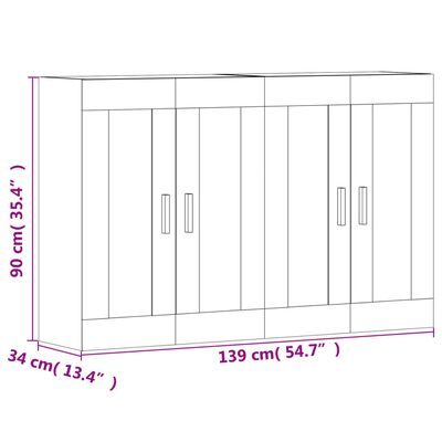 vidaXL Wall Mounted Cabinets 2 pcs White Engineered Wood