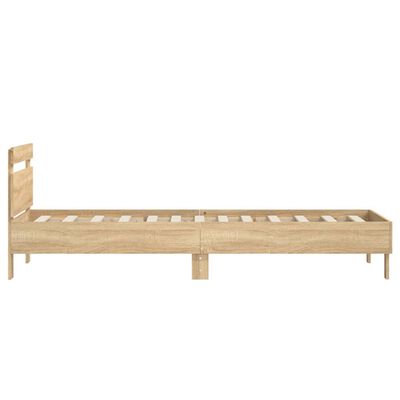 vidaXL Bed Frame without Mattress with Headboard Sonoma Oak 90x190 cm Single