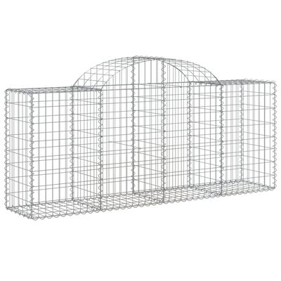 vidaXL Arched Gabion Baskets 14 pcs 200x50x80/100 cm Galvanised Iron