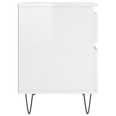 vidaXL Bedside Cabinets 2 pcs High Gloss White 40x35x50 cm Engineered Wood