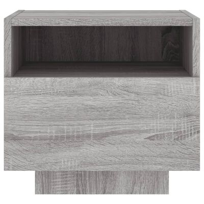 vidaXL Bedside Cabinets with LED Lights 2 pcs Grey Sonoma 40x39x37 cm