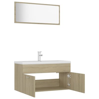 vidaXL Bathroom Furniture Set Sonoma Oak Engineered Wood