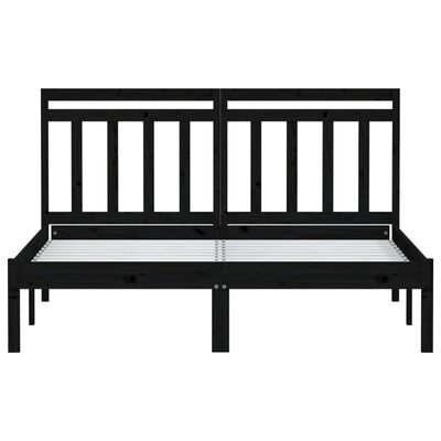 vidaXL Bed Frame without Mattress Black Solid Wood 120x200 cm (810016+814088)