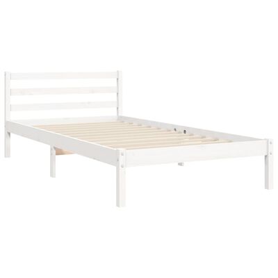 vidaXL Bed Frame without Mattress White 90x200 cm Solid Wood Pine