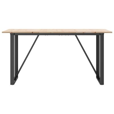 vidaXL Dining Table O-Frame 140x80x75 cm Solid Wood Pine and Cast Iron