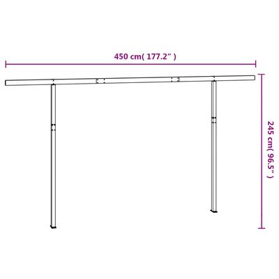 vidaXL Awning Post Set White 450x245 cm Iron