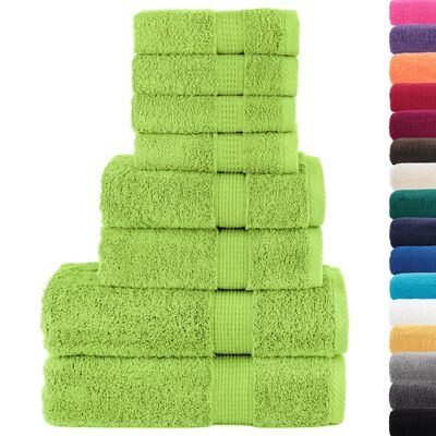 vidaXL 8 Piece Premium Towel Set SOLUND Apple Green 600 gsm