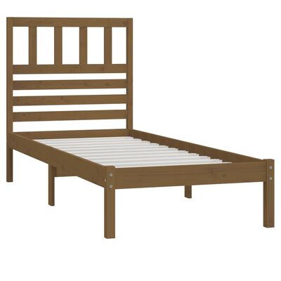 vidaXL Bed Frame without Mattress Honey Brown Solid Wood Pine 100x200 cm