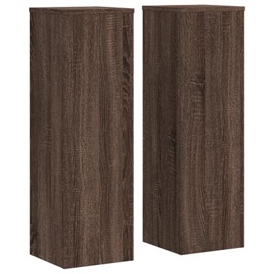 vidaXL Plant Stand 2pcs Brown Oak 25x25x80 cm Engineered Wood