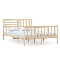 vidaXL Bed Frame without Mattress Solid Wood 140x200 cm (810082+814144)