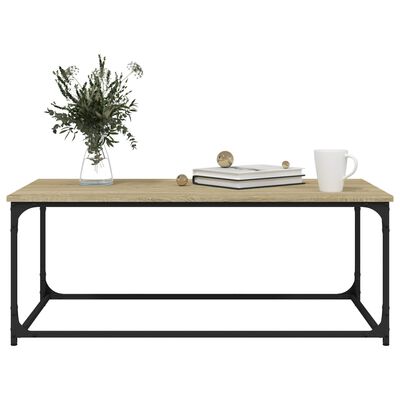 vidaXL Coffee Table Sonoma Oak 102x50x40 cm Engineered Wood and Iron