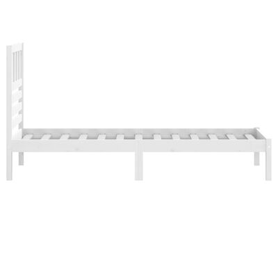 vidaXL Bed Frame without Mattress White Solid Wood Pine 90x200 cm