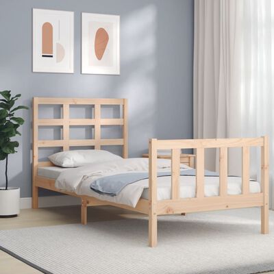 vidaXL Bed Frame without Mattress Small Single Solid Wood Pine