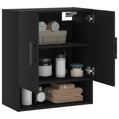 vidaXL Wall Cabinet Black 60x31x70 cm Engineered Wood