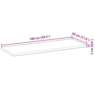 vidaXL Floating Shelf 100x30x2 cm Untreated Solid Wood Acacia