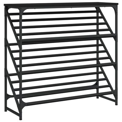 vidaXL Shoe Rack Black 90x30x85 cm Engineered Wood