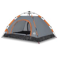 vidaXL Camping Tent 4-Person Orange Quick Release