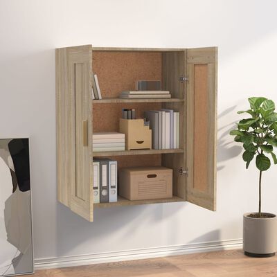 vidaXL Wall Cabinet Sonoma Oak 69.5x32.5x90 cm Engineered Wood