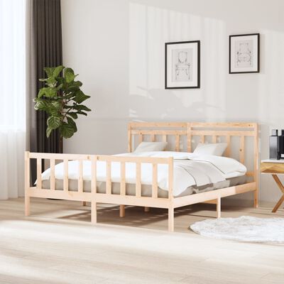 vidaXL Bed Frame without Mattress Solid Wood 160x200 cm (810092+814104)