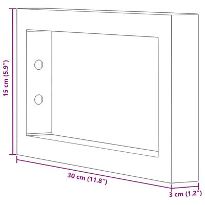 vidaXL Shelf Brackets for Washbasin 2 pcs White Rectangular Steel