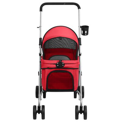 vidaXL Folding Dog Stroller Red 76x50x100 cm Oxford Fabric