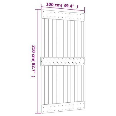 vidaXL Sliding Door with Hardware Set 100x210 cm Solid Wood Pine