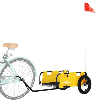 vidaXL Bike Trailer Yellow Oxford Fabric and Iron