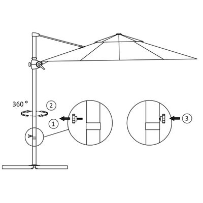 vidaXL Cantilever Garden Parasol with Steel Pole Azure Blue 250x250 cm