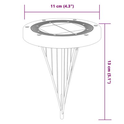 vidaXL Solar Ground Lights with Ground Spikes Outdoor 4 pcs Warm White