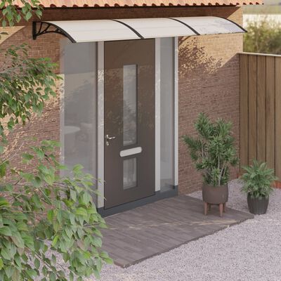 vidaXL Door Canopy Black and Transparent 300x80 cm Polycarbonate