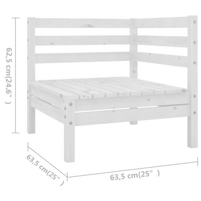 vidaXL 8 Piece Garden Lounge Set Solid Wood Pine White