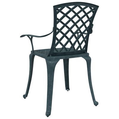 vidaXL Garden Chairs 2 pcs Green Cast Aluminium