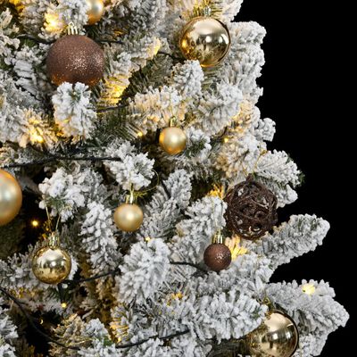 vidaXL Artificial Hinged Christmas Tree 300 LEDs & Ball Set 210 cm