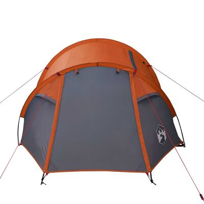 vidaXL Camping Tent Tunnel 3-Person Orange Waterproof