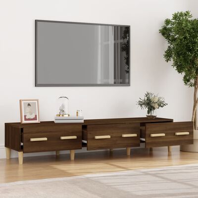 vidaXL TV Cabinet Brown Oak 150x34.5x30 cm Engineered Wood