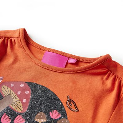 Kids' T-shirt with Long Sleeves Burnt Orange 104