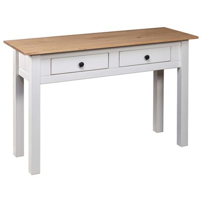 vidaXL Console Table White 110x40x72 cm Solid Pine Wood Panama Range