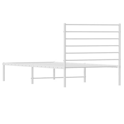 vidaXL Metal Bed Frame without Mattress with Headboard White 100x190 cm