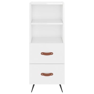 vidaXL Highboard High Gloss White 34.5x34x180 cm Engineered Wood