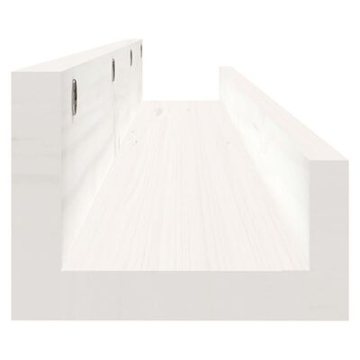 vidaXL Wall Shelves 2 pcs White 80x12x9 cm Solid Wood Pine