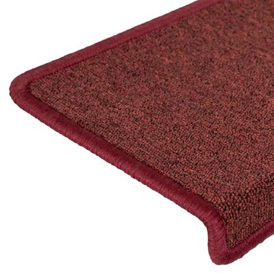 vidaXL Carpet Stair Treads 15 pcs 65x21x4 cm Matte Red