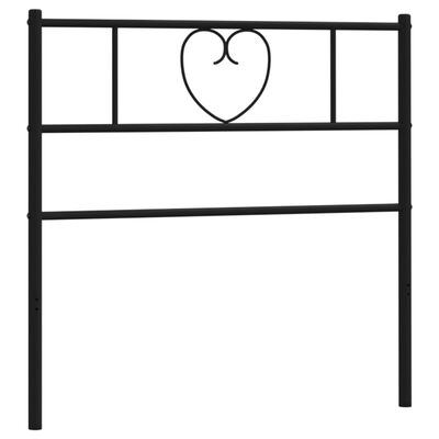 vidaXL Metal Headboard Black 100 cm