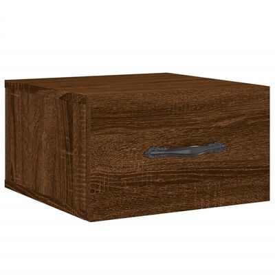 vidaXL Wall-mounted Bedside Cabinet Brown Oak 35x35x20 cm