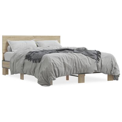 vidaXL Bed Frame without Mattress Sonoma Oak 135x190 cm Double