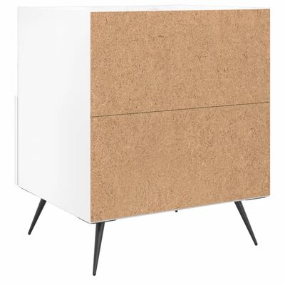 vidaXL Bedside Cabinet High Gloss White 40x35x47.5 cm Engineered Wood