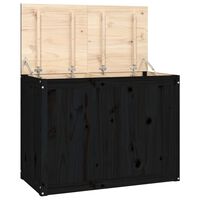 vidaXL Laundry Box Black 88.5x44x66 cm Solid Wood Pine